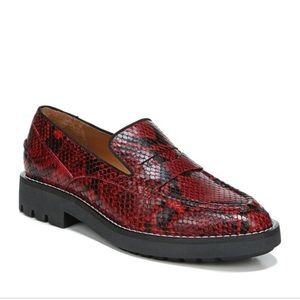 NWOT Franco Sarto Red Snake Embossed Tivoli Leather Loafer